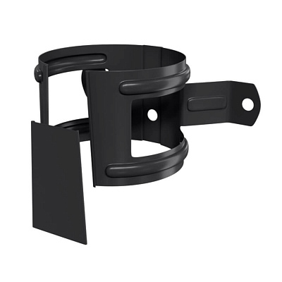 Держатель трубы водостока d100 на дерево RAL 9005 Черный металлический