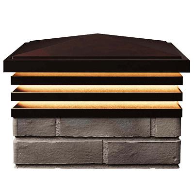 Колпак Бона на 1.5 кирпича Коричневый с подсветкой в комплекте 1