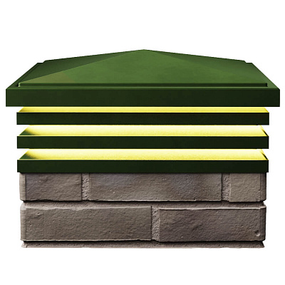 Колпак Бона на 1.5 кирпича Зеленый с подсветкой 1