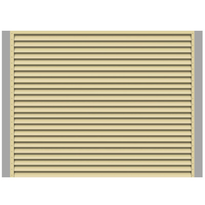 Секция забора жалюзи из ламелей жалюзи ЭКО-Z RAL1014 Бежевый с металлическими столбами анфас
