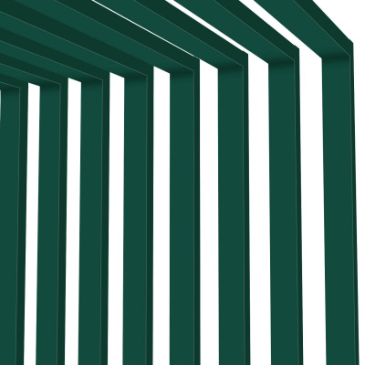 Декоративные рейки металлические RAL6005 Зеленый Мох на стенах и потолке в сборе